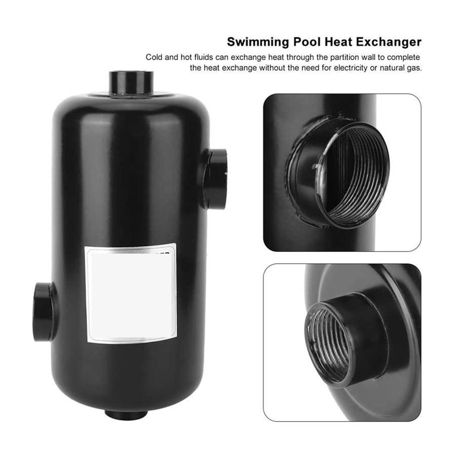 Interquangador de Calor de Piscina Interfilizador de Agua Bomba de Calor Piezas de Calentador de Agua Piscina de Calentador de Acero Inoxidable Equipo de termostato Sus Funciones Completas