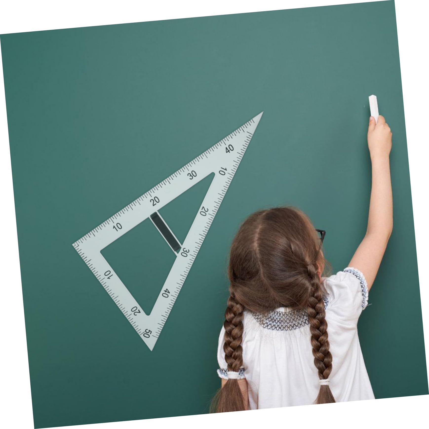 Goniometro Magnetico Triangolare in Abs, Righello Didattico per Matematica e Fisica, Adatto a Superfici Magnetiche e Facile Osservazione