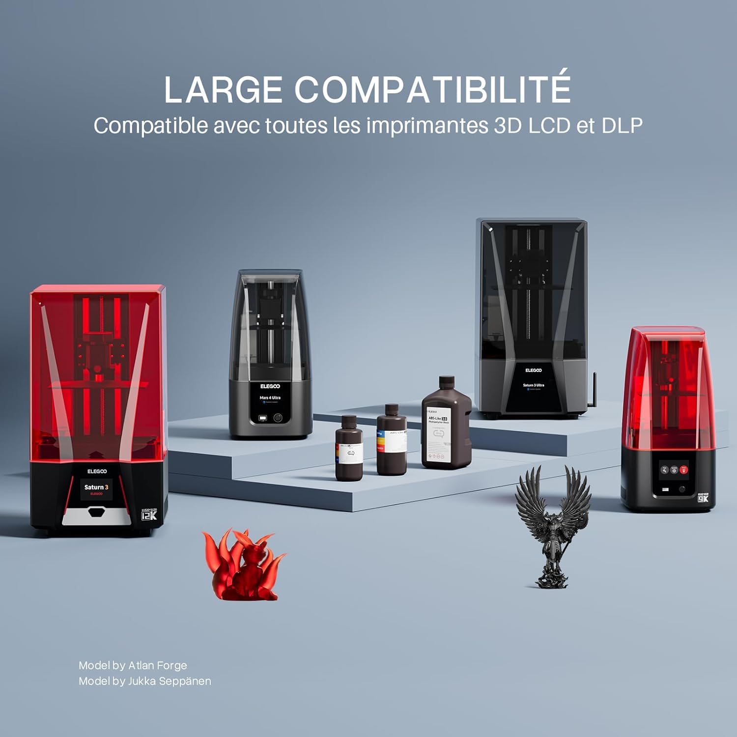 ELEGOO Résine ABS Like 3.0 pour Imprimante 3D 2000g Blanche, Résine Imprimante 3D à Durcissement 405nm UV, Robuste et Moins Fragile pour 3D Printer LCD