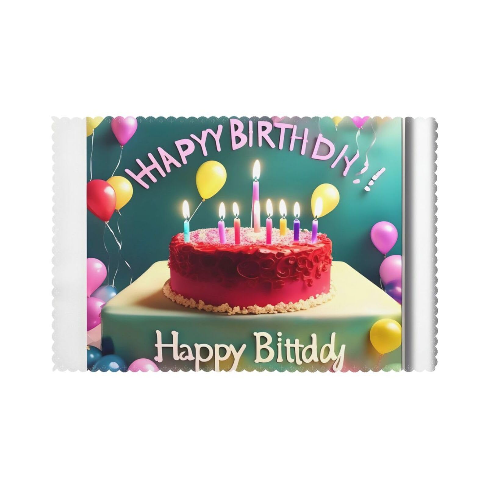 Happy Birthday Beautiful Placemat set of 6, oil-proof and insulated dining table placemats, washable and wipeable.