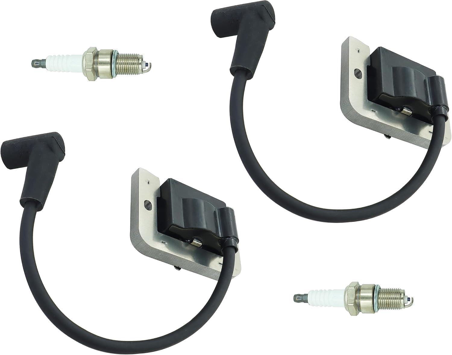 32-584-06-S 2pcs Ignition Coil Module with 2pcs Spark Plug Fit for Kohler KT ZT Engines 7000 Series KT610 KT740 ZT720 ZT730 Lawn Mower Engine Replace# 3258406-S, 3258406, 32 584 06-S