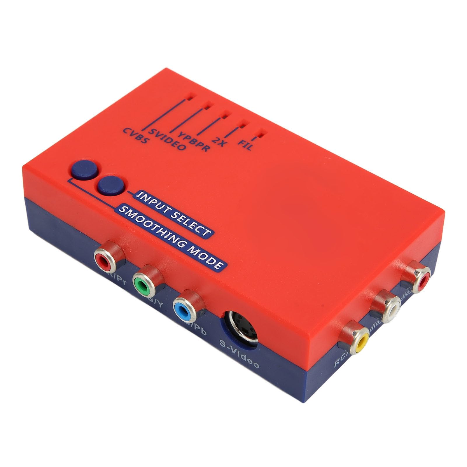 RetroScaler2X Convertitore Adattatore Interfaccia Multimediale da AV a HD per Giochi retrò, Upscaler Latenza 480p/576p, Compatibile con Console NTSC/PAL, Blu (rosso)