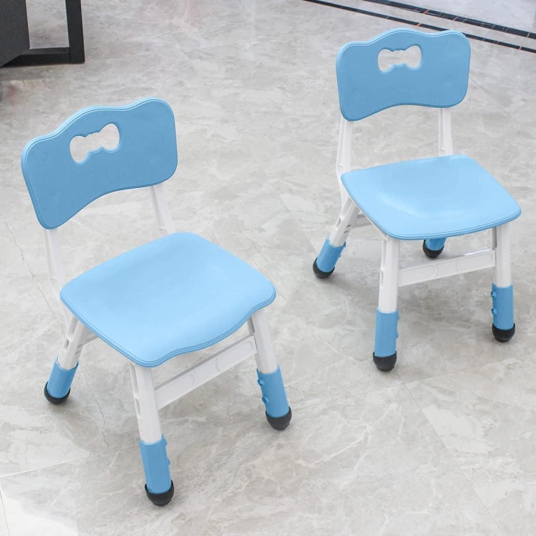 Adjustable Kid Chairs Indoor 3 Level Adjustable Suitable for Children Age 2-6. Maximum load-bearing 220LBS Suitable for Family Classroom and Nursery Child Seat Set (2-Pack-Blue) Blue(2 Chair)