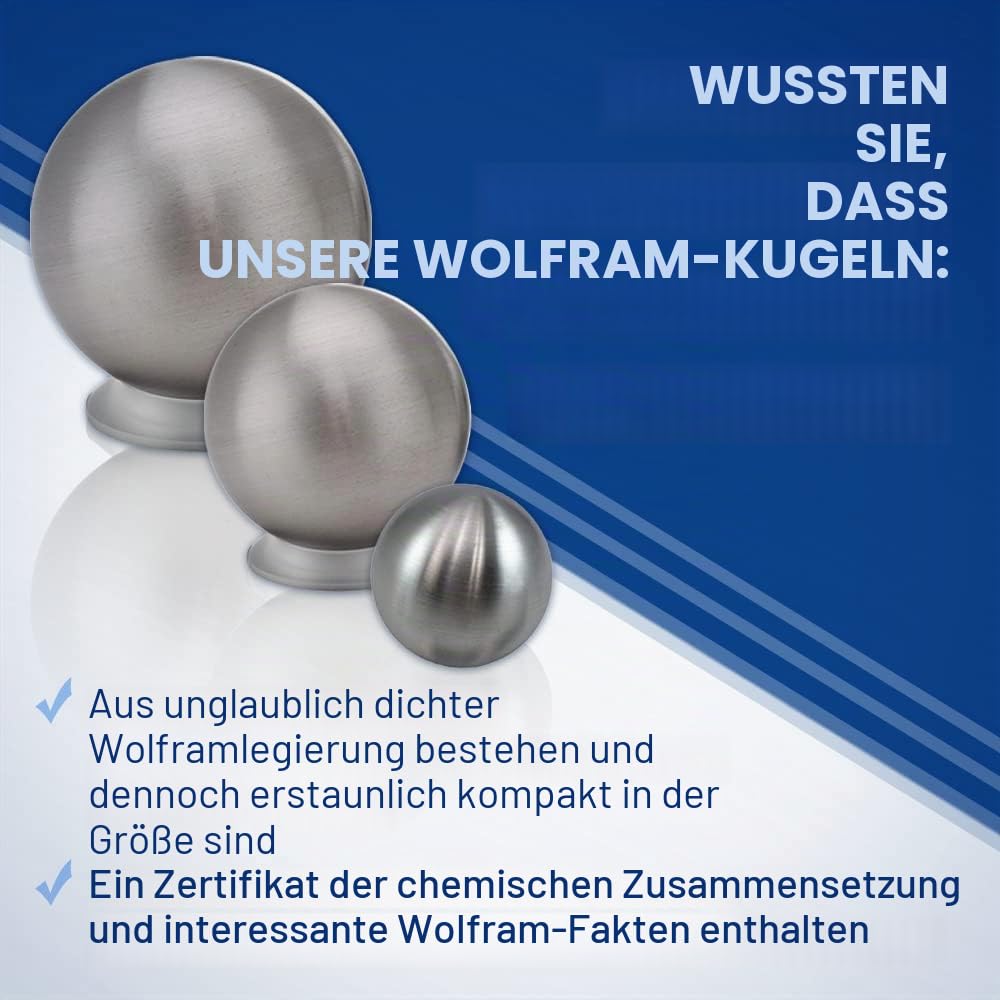 Midwest Tungsten Service Wolframkugel – 7 cm Durchmesser, 3 kg – größte Größe.