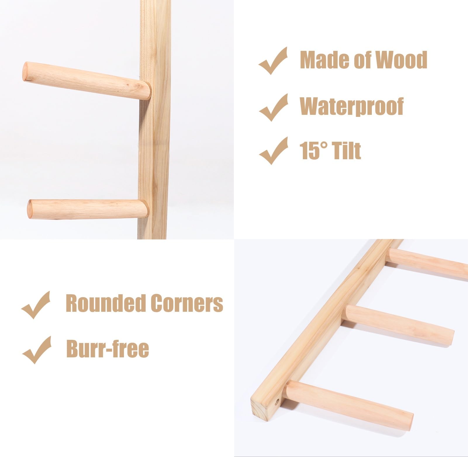 TUJOBA 8-Layer Yoga Mat Rack Wall Mount, Wooden Home Gym Studio Yoga Display Holder, Sectional Exercise Mats Storage Equipment Organizer