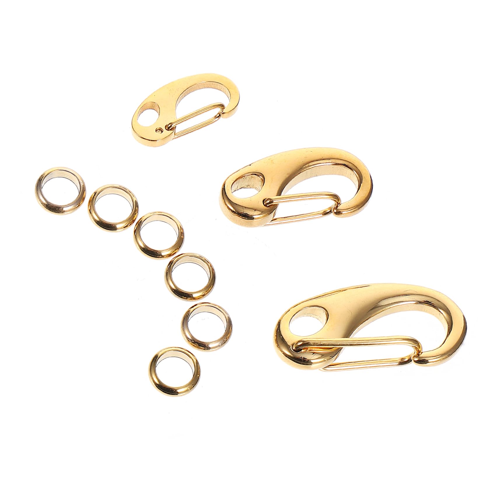 VANZACK 3Pcs Stainless Steel Pet Tag Clips with Rings Durable Dog Collar Cat Harness Accessories Easy to Use Lost Keychain Clips for Pet Id Tags Lightweight Convenient