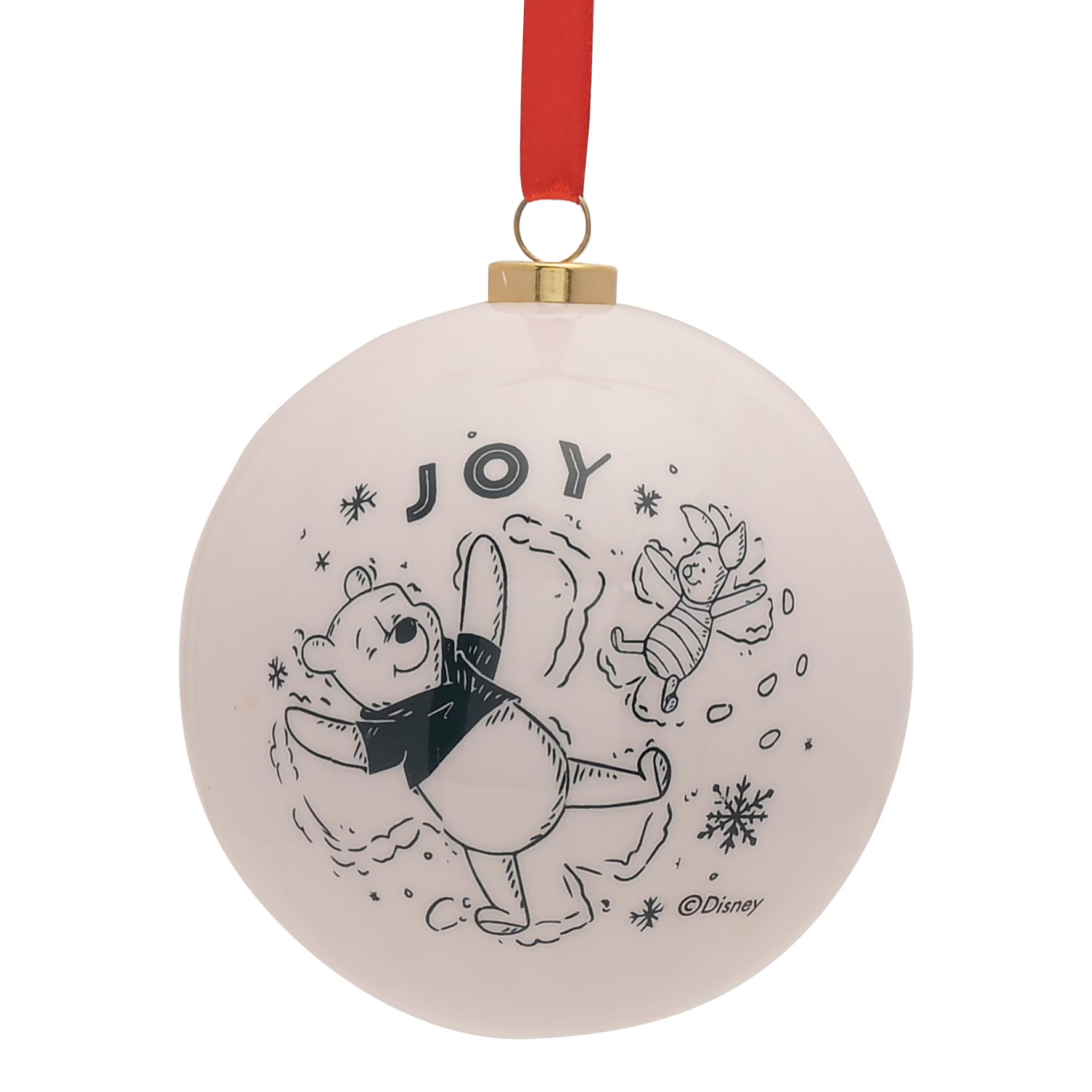 Disney – Lot de 12 boules de Noël Winnie l'ourson – Ourson, Tigrou, Porcinet et Bourriquet – Produit sous licence officielle – Décoration de Noël en plastique rouge, blanc et bleu avec ficelle pour