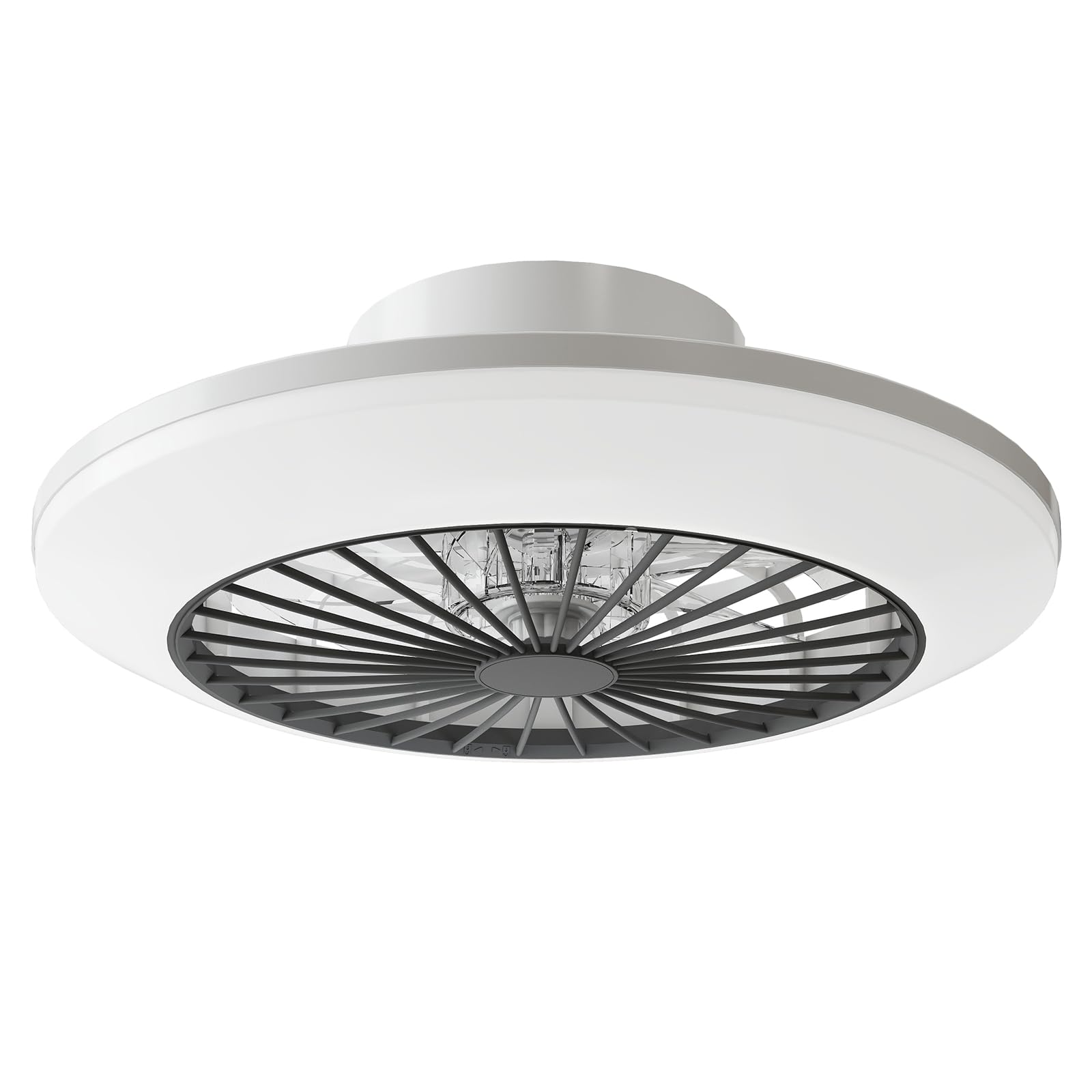 BKZO 45.5CM moderne LED-Deckenleuchte mit Ventilator, Deckenventilator mit Lampe, 6Lüftungsgeschwindigkeiten, mühelose Lichtdimmung, für Wohnzimmer, Esszimmer, Schlafzimmer, Büro, 3000-5500 K