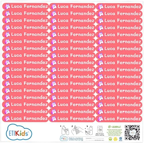 50 Custom Stickers with Name to Mark Objects. Adhesive Waterproof Labels for Kids to tag Their Books, Toys, School Stationery, Lunch Boxes and Much ...
