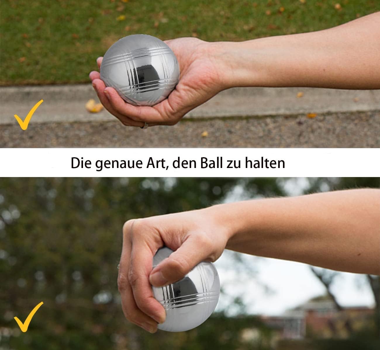 Boule Set mit Gravur/Ohne Gravur,Personalisierte Boule Set mit Tragetasche/Hartschalenkoffer, 6/8 Boccia Kugeln–Petanque Metallkugeln,Outdoor Gartenspiel für Erwachsene, Strand,Camping & Familie