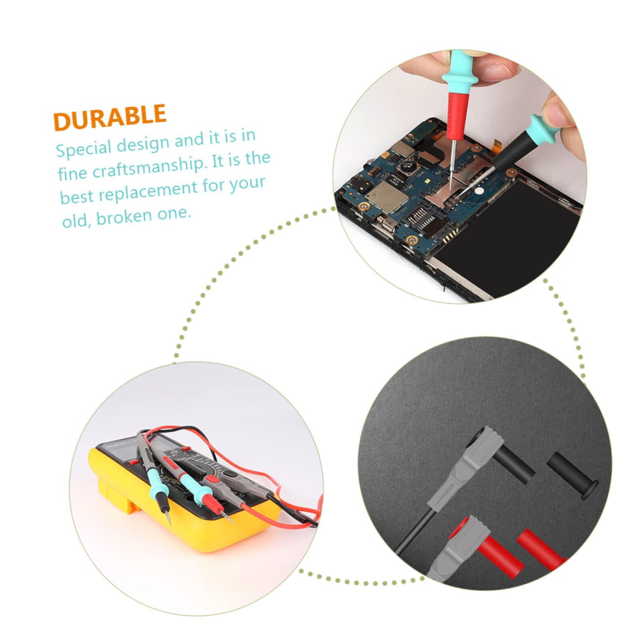 OUNONA 3paia Test Multimetro Puntali Isolati Antifreddo e Resistenti Al Per Misurazioni Elettriche Professionali