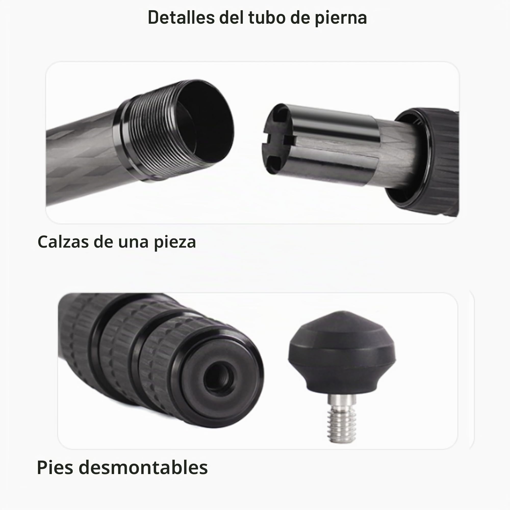 Leofoto - Monopod de Carbono - Extremadamente Fuerte - Capacidad de Transporte: 18 kg - Altura Máx. 165 cm (sin Cabeza de Bola) - Ligero - MP-284C