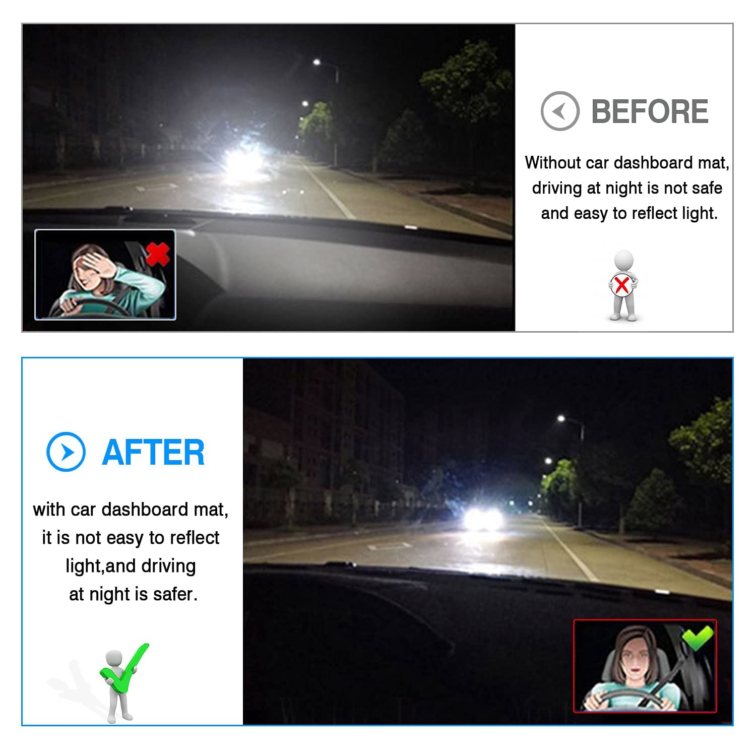 Autorder Ajuste Personalizado para Cubierta de salpicadero Hyundai Kona 2018-2021 2022 2023, Accesorios para salpicadero, Antideslizante, Protector Solar sin Reflejos (sin Hud)