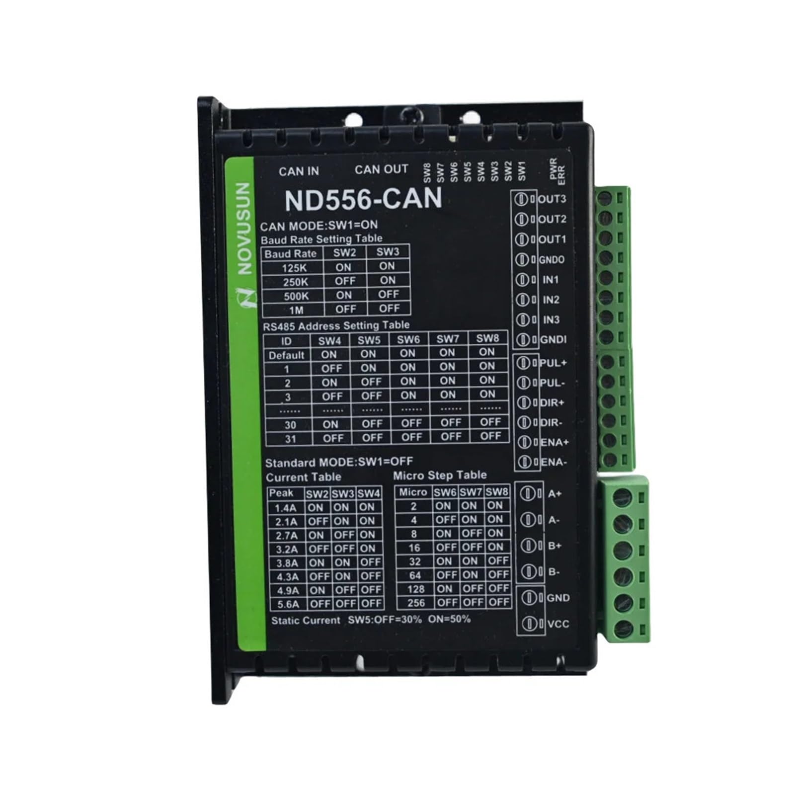 Sterowniki silnika ND556-RS485 do sterownika silnika RS485 Stepper Stepper do silnika Nema 17 23 34 42 Series Stepper Motor (ND556-CAN)