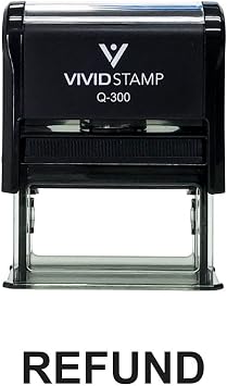 Refund Self Inking Rubber Stamp Black Ink - Large