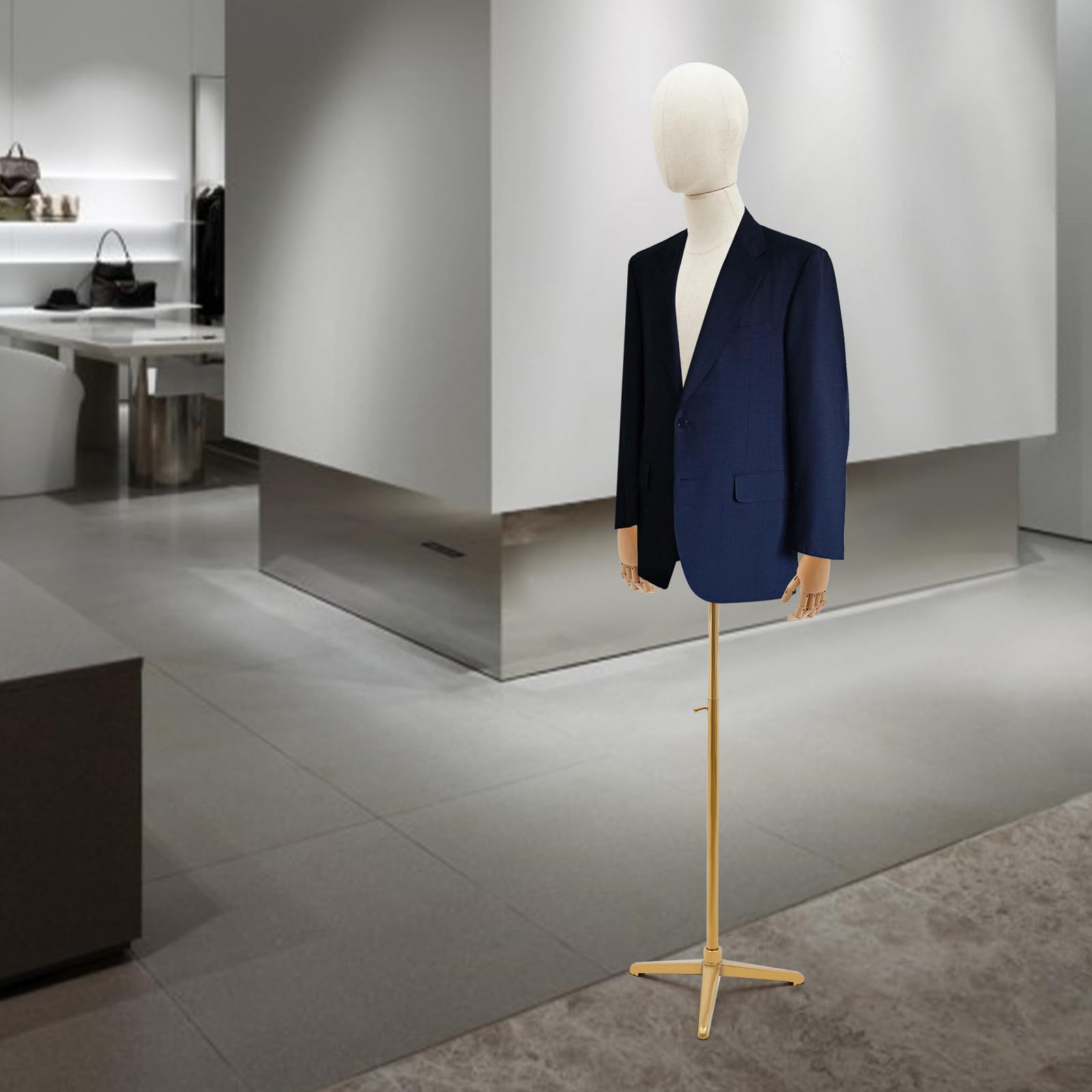 Mannequin de Couture pour Homme - Buste Avec Hauteur Réglable de 135 à 195 cm - Vêtements et Exposition