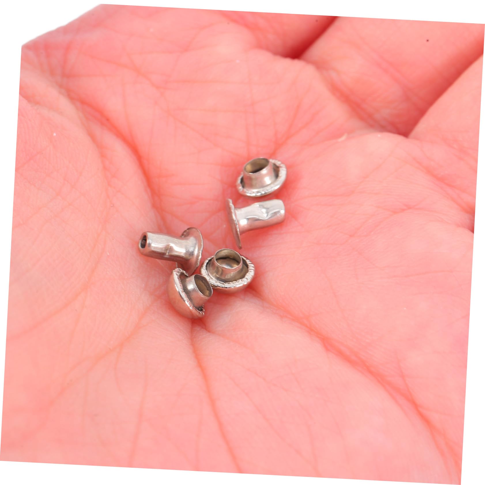 SEWACC Remaches Metálicos 100 en Forma de Hongo Redondos de 6mm Color Plata, Metal Resistente, Estilo Punk para Diy para Ropa y Collares de Perro