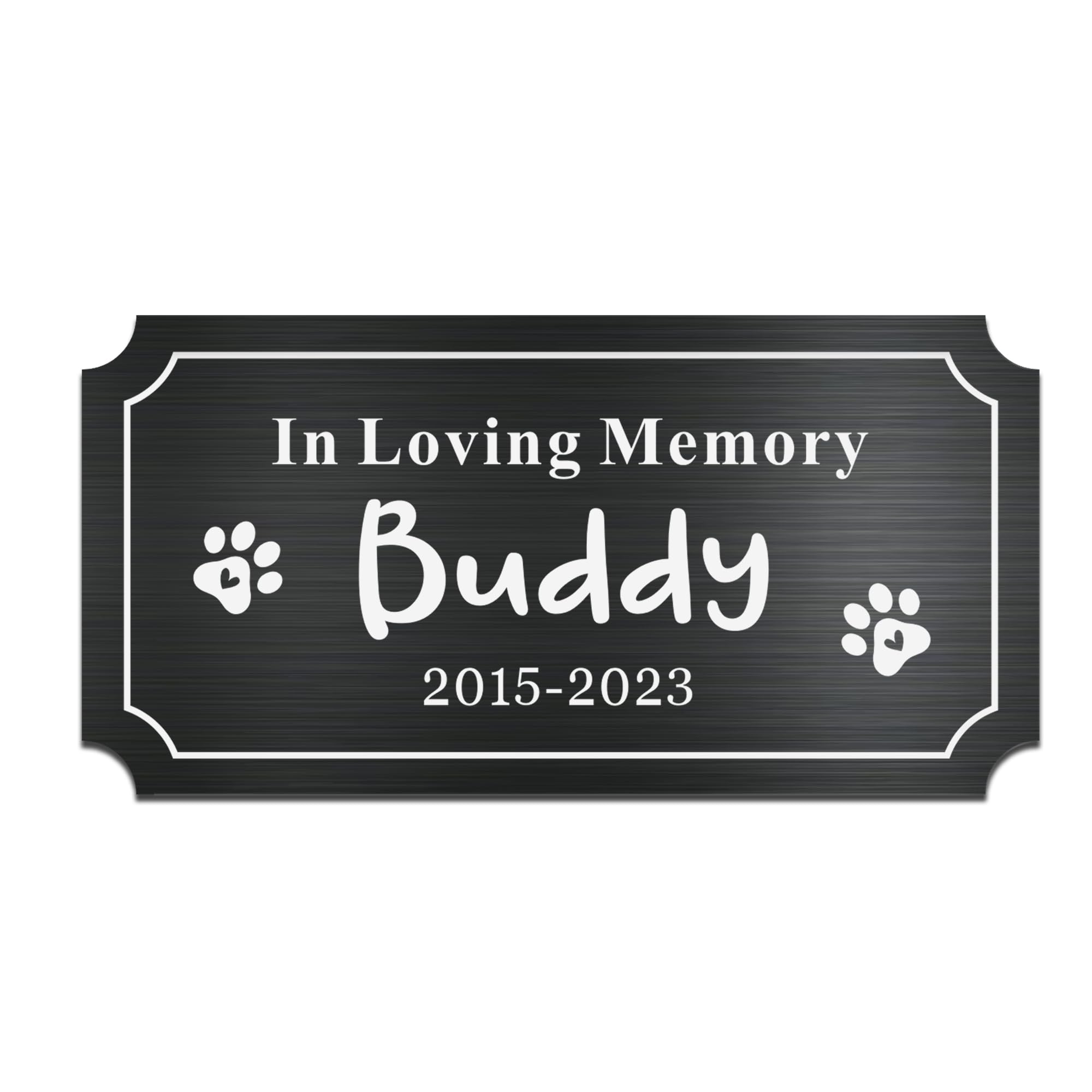 Engraved Plaques Personalised Memorial Plaques for Doors Urns Solid Metal Plate Engraved 2x4in Name Plate Name Label Plaque with Adhesive Backing (Black, Design 2)