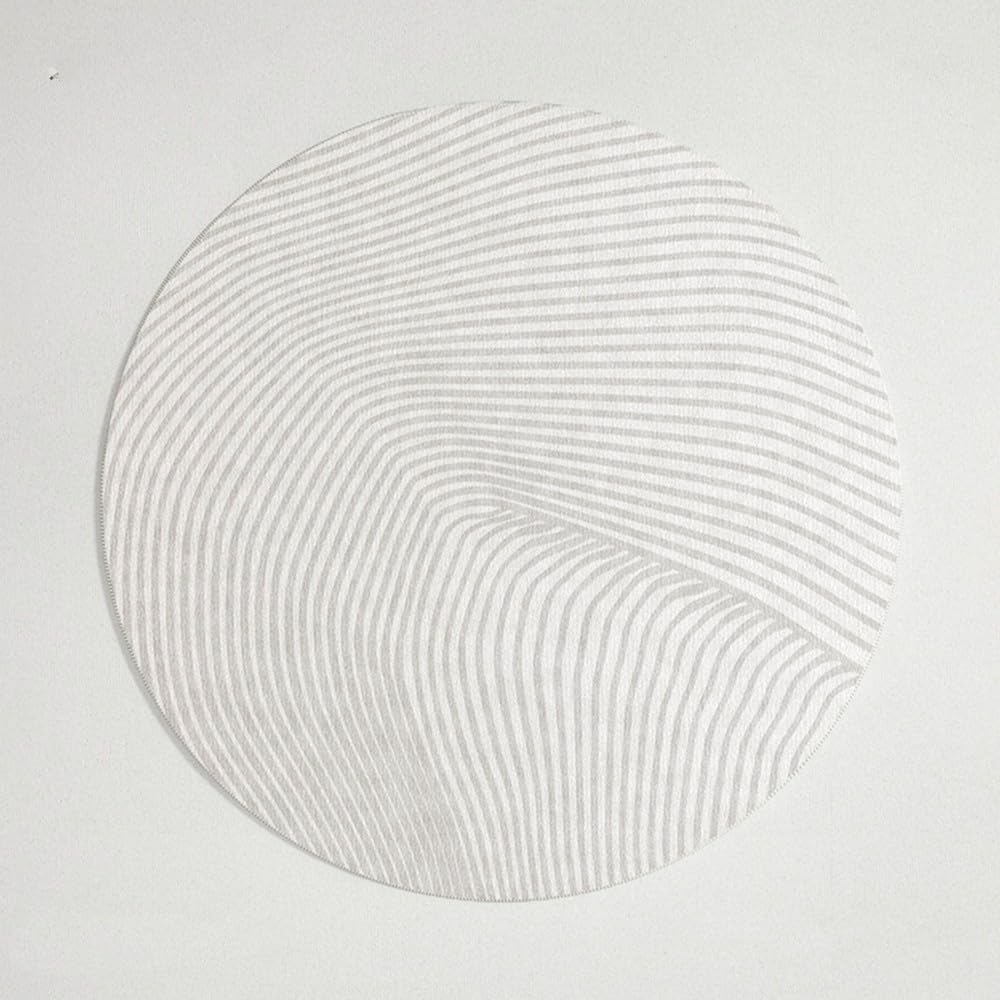 Fluffy Soft Lounge Rug Living Room Decoration Striped Carpet Home Round Anti-Slip Mat Thicken Rugs for Bedroom,b,180X180cm