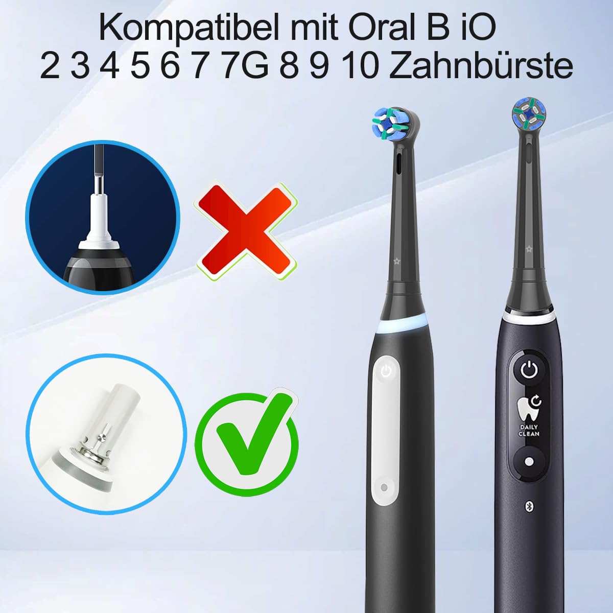 Wardimark Lot de 12 Brossette Compatible avec Oral B iO Brosses à Dent Electrique, Brossettes de Rechange Pour iO 2 3 4 5 6 7 8 9 10 (6 Blanc+6 Noir)