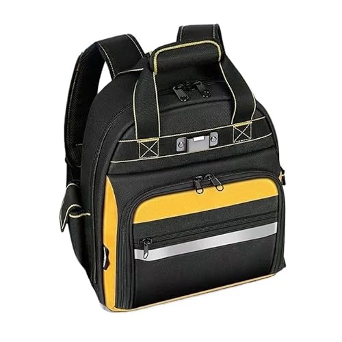 1pc Professional Electrician's Tool Backpack Durable Multiple Pockets Large Capacity Rubber Base Wear-Resistant Storage Tools Bag for Electrician, Repairman(S)