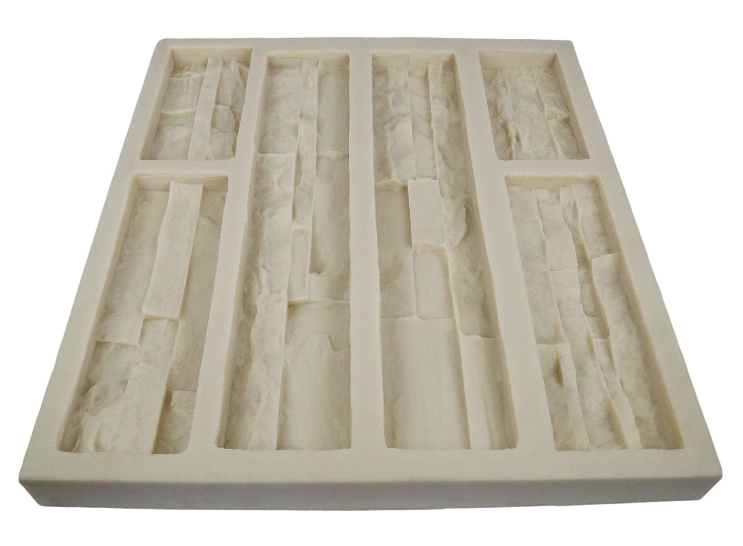 Panel Veneer Stone Rubber Mold for Concrete or Plaster, Western Quick Fit Flats, 21.5x20, Version 2, Recycled Material
