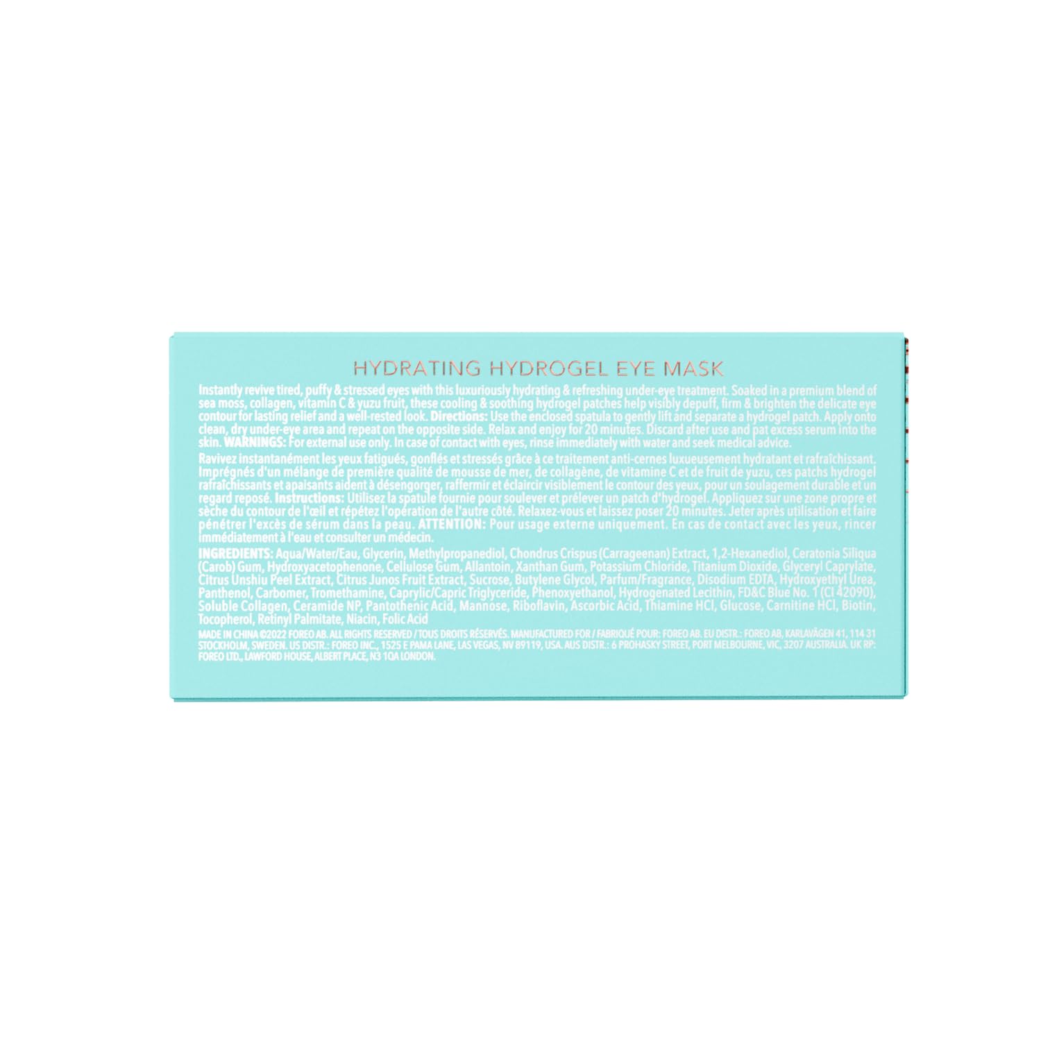 FOREO IRIS Hydrating Hydrogel Eye Mask - Dark Circles Under Eye Treatment for Women & Men - Puffy Eyes Treatment - Hydrating & Refreshing - Vegan - All Skin Types - 60 Under Eye Patches