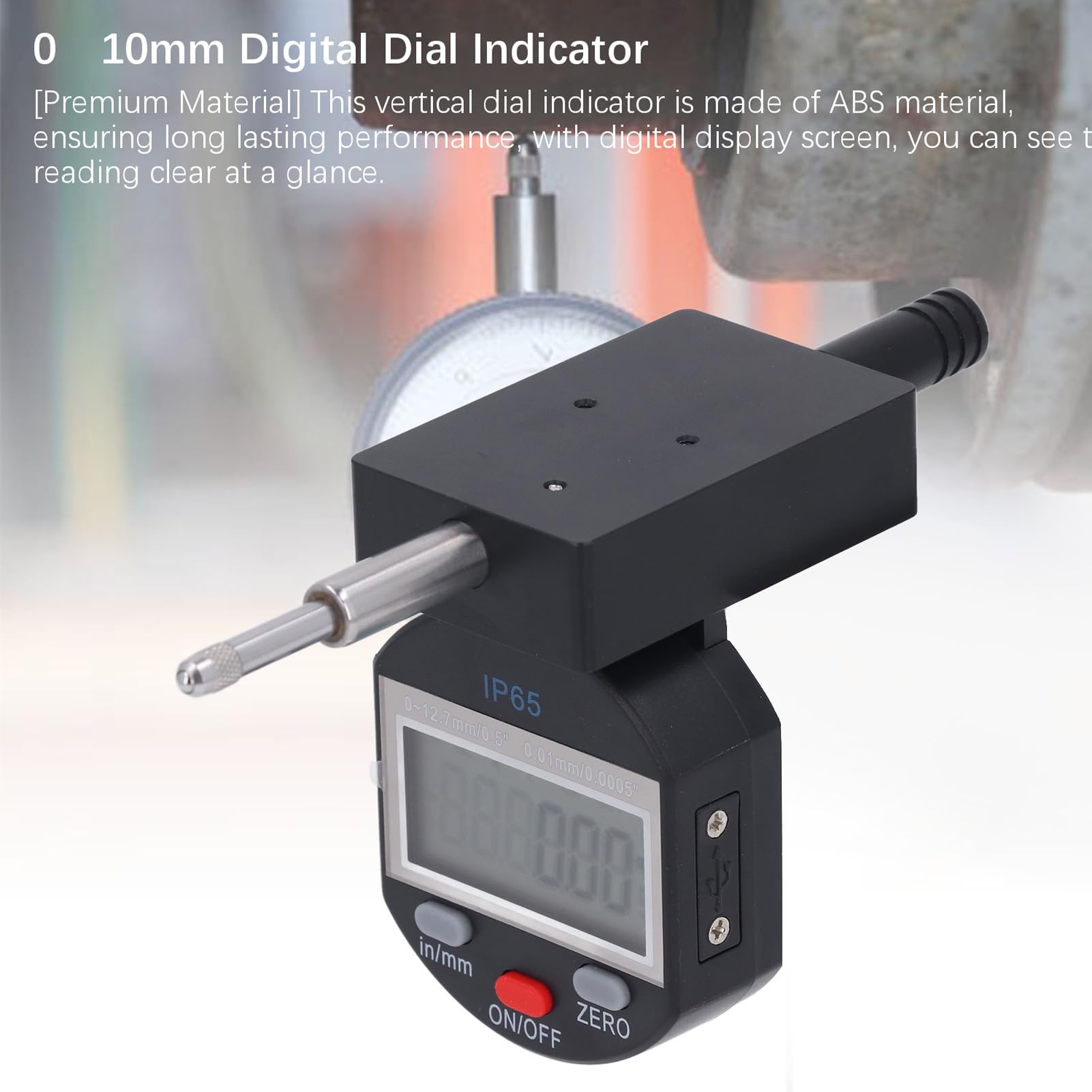 Luocute Indicador Digital de Dial, Medidor de Precisión 0-10 Mm y Pulgadas para Tallas Mecánicas
