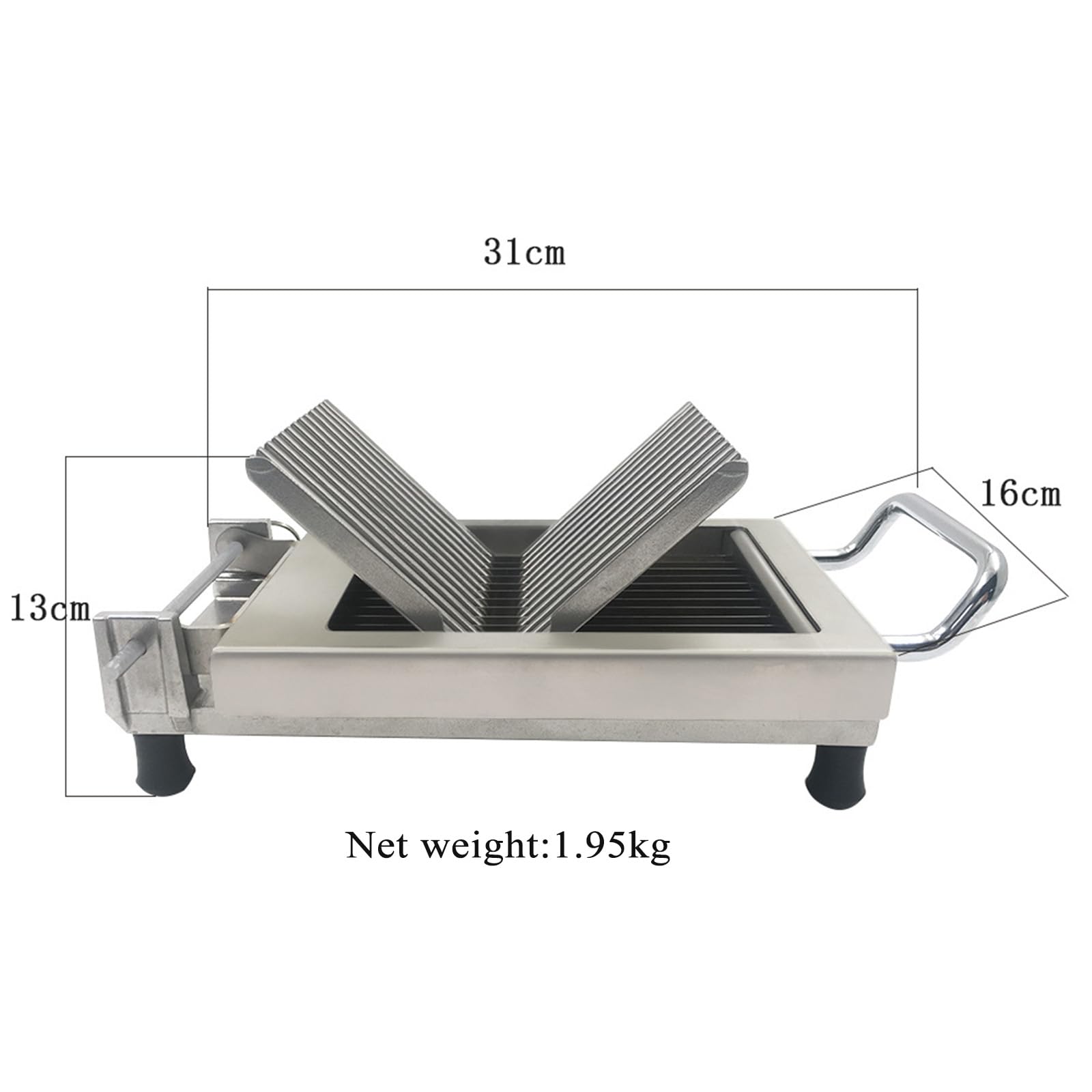 Tomatenschneider mit Edelstahlklinge, Verstellbarer Mandoline-Lebensmittelschneider, Klingenspezifikationen 10 mm/20 mm, abnehmbares Design, für Küche, Mandoline, Kartoffelschneider