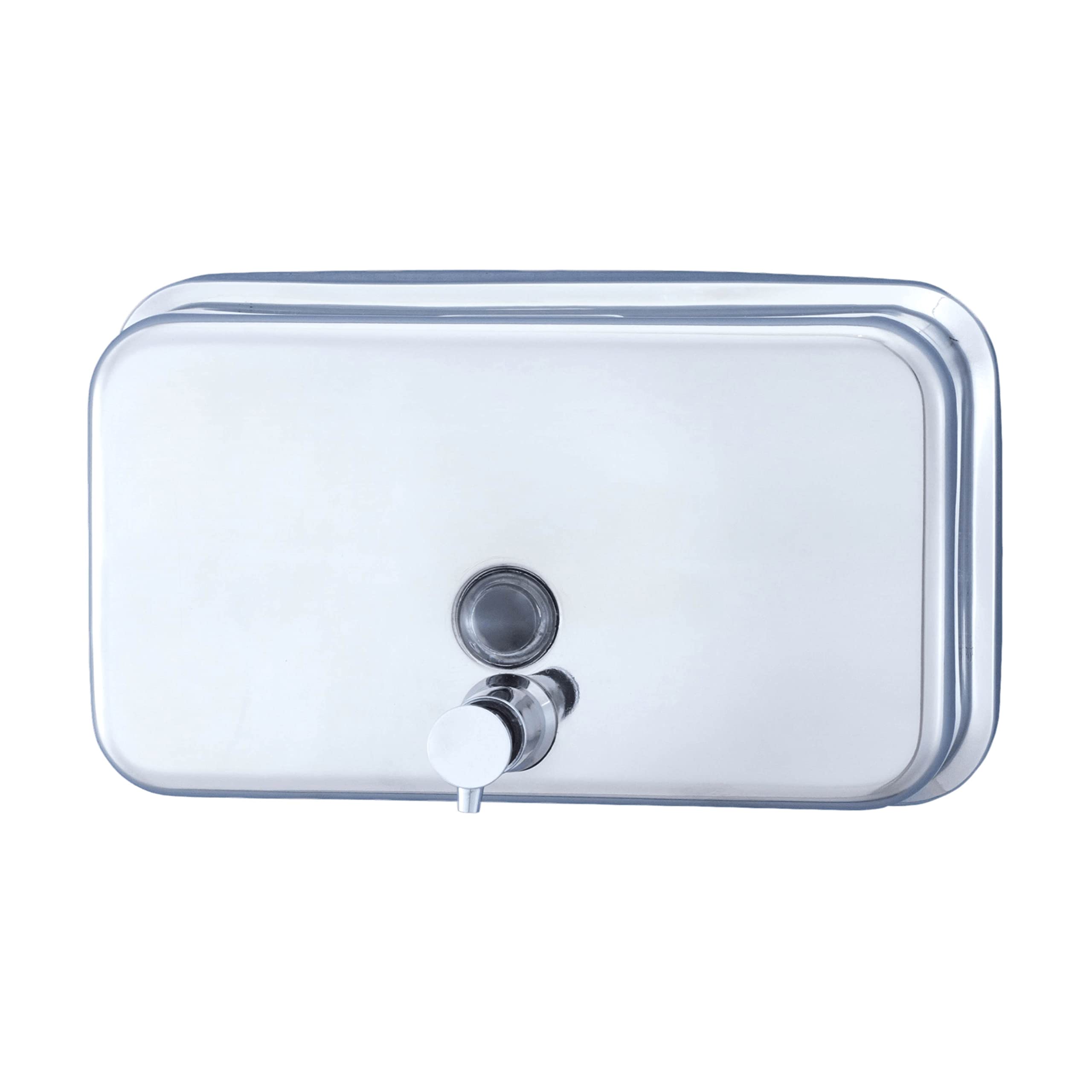 Jofel - Dosificador de Jabón para Pared, Rellenable con Jabón Líquido con Capacidad de 1L, Dispensador Jabón Baño Horizontal, Válvula Antigoteo y Anticorrosión, Clásica ALL1003B, Inox Brillo