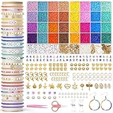Amteker 18000 Perlen für Armbänder 3mm, Armbänder Selber Machen 40 Farben, Bastelset Kinder ab 4 6 Jahre, Schmuck Basteln Geschenk Mädchen 4-12 Jahre, Weihnachtsgeschenke für Kinder