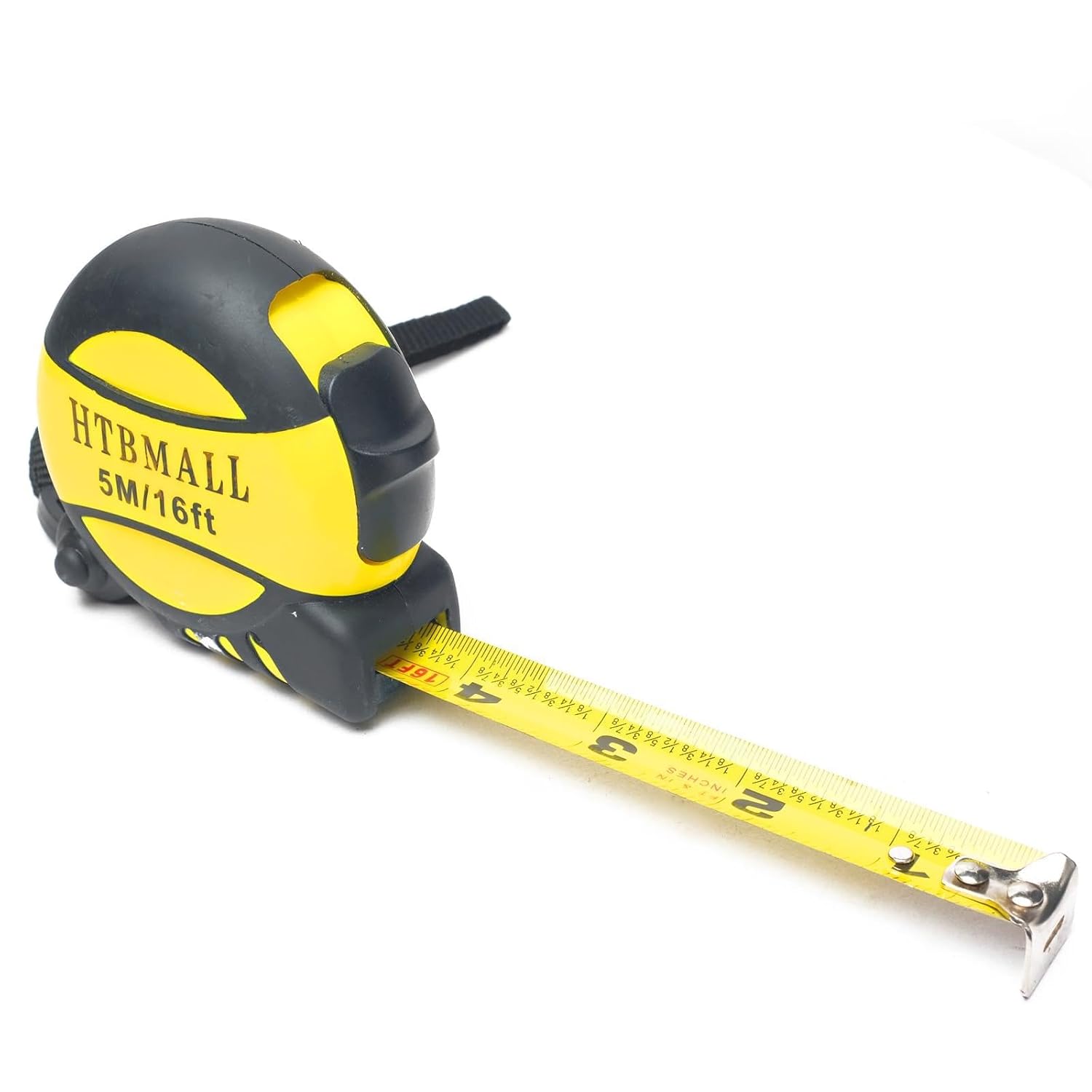 Auto-Lock Measuring Tape, 16-Feet (5M) Dual Side Retractable Tape Measure with Magnetic Hook, 1/8 Fractions Easy Reading, MID Accuracy, for Electricians, Engineers, with Rubber Protective Casing