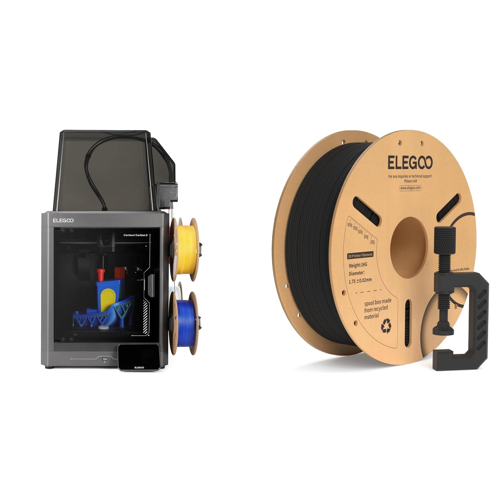 ELEGOO Centauri Carbon 2 Combo con filamento PLA CF negro de 1KG para impresoras 3D 8