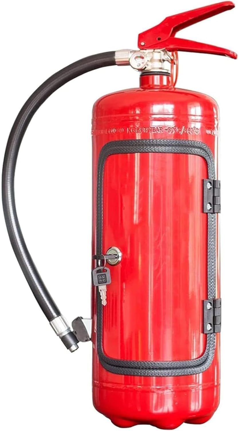XUEQI 33cm Caja de Almacenamiento para Extintor Mini Bar Caja de Almacenamiento Portátil para Licores y Vasos Enfriadores de Vino Adornos Regalos para Hombres,Rojo