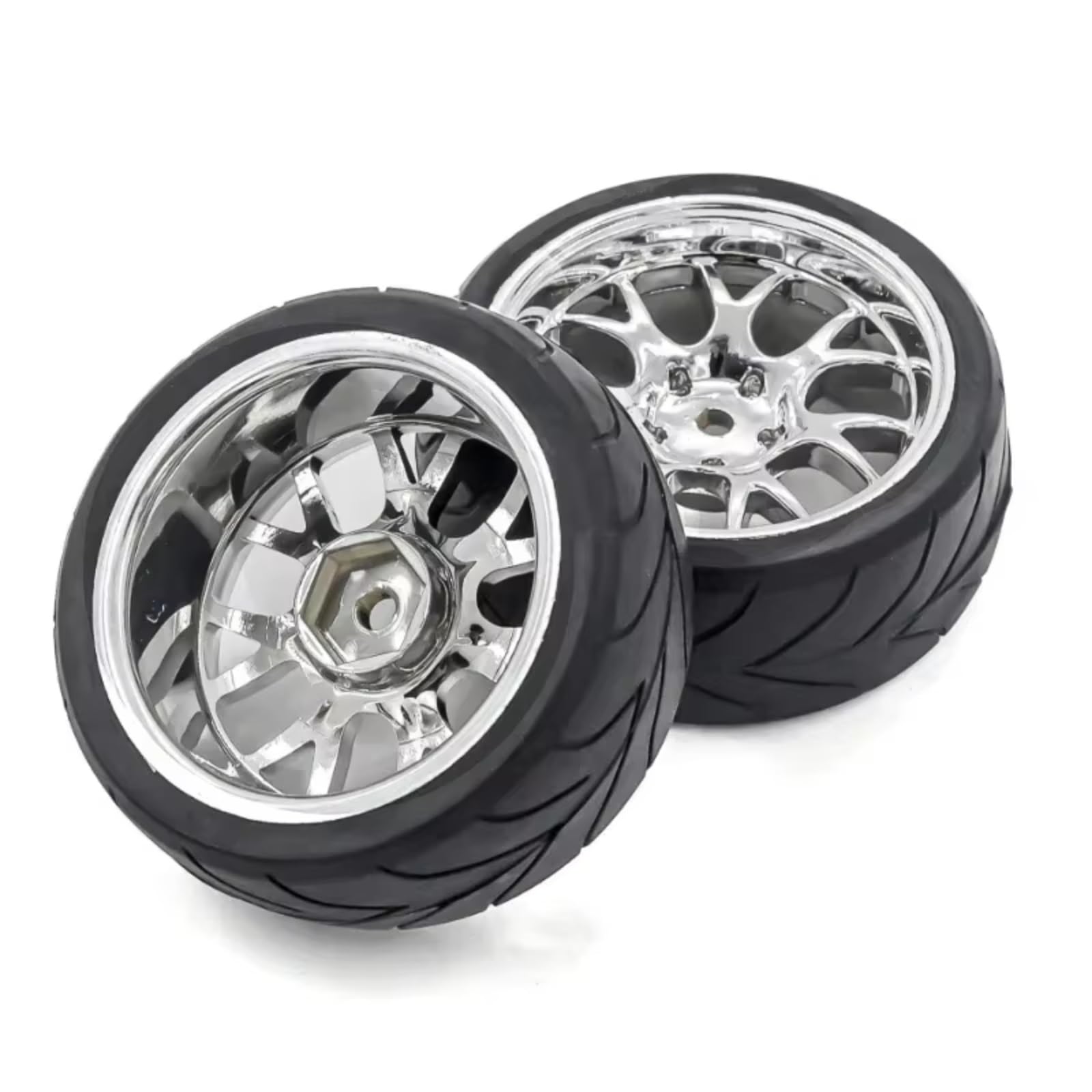 Juego NeumáTicos Ruedas RC para Redcat para HPI para Tamiya para Exceed RC Touring Car para HSP 144001 94123 94122 4 Piezas 66 Mm 1/10 Neumáticos Carretera Llantas Ruedas para Cubo Hexagonal 12 Mm
