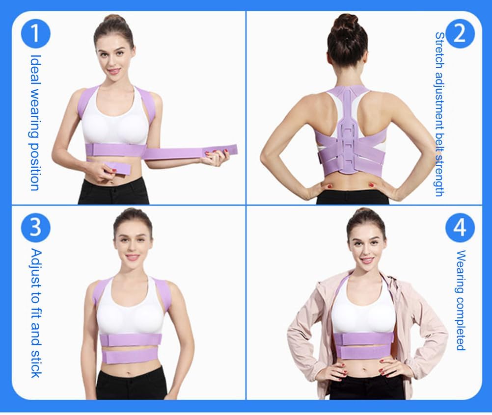 Posture Corrector for Women, Comfortable Upper and Back Brace,Adjustable Back Straightener Support for Back Shoulder Neck for Men or Child,A,M