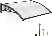 Vista 15 de MCombo - Toldo de policarbonato para ventana de exterior de 78.2 pulgadas, lámina hueca, toldo para puerta de patio