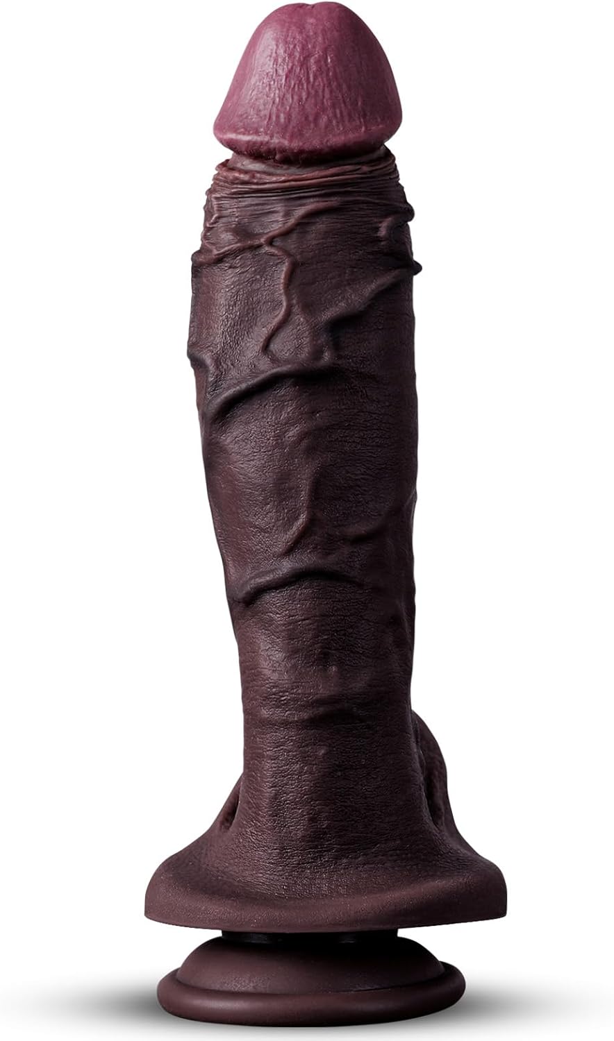 9 Inch Thick Black Dildo Sex Toys for Women, Platinum Silicone Skin-Like Big Realistic Dildos with Strong Suction Cups Hands-Free for Anal Play & Vaginal G-Spot BBC Huge Penis, Adult Toy for Men