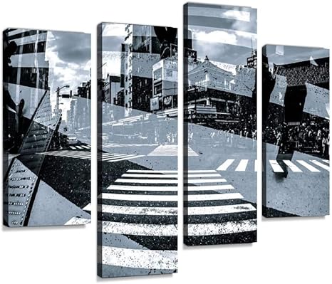 Amazon Co Jp アートパネル 下町と交差点 フォトモンタージュ フォトモンタージュ モノクロ 交差点 人混み 横断歩道 歩行者 浅草インテリア 絵画 壁掛け ポスター キャンバス 部屋飾り アート 壁キャンバス 壁飾り 壁キャンバス絵画 おしゃれ 北欧 新築飾り お祝い