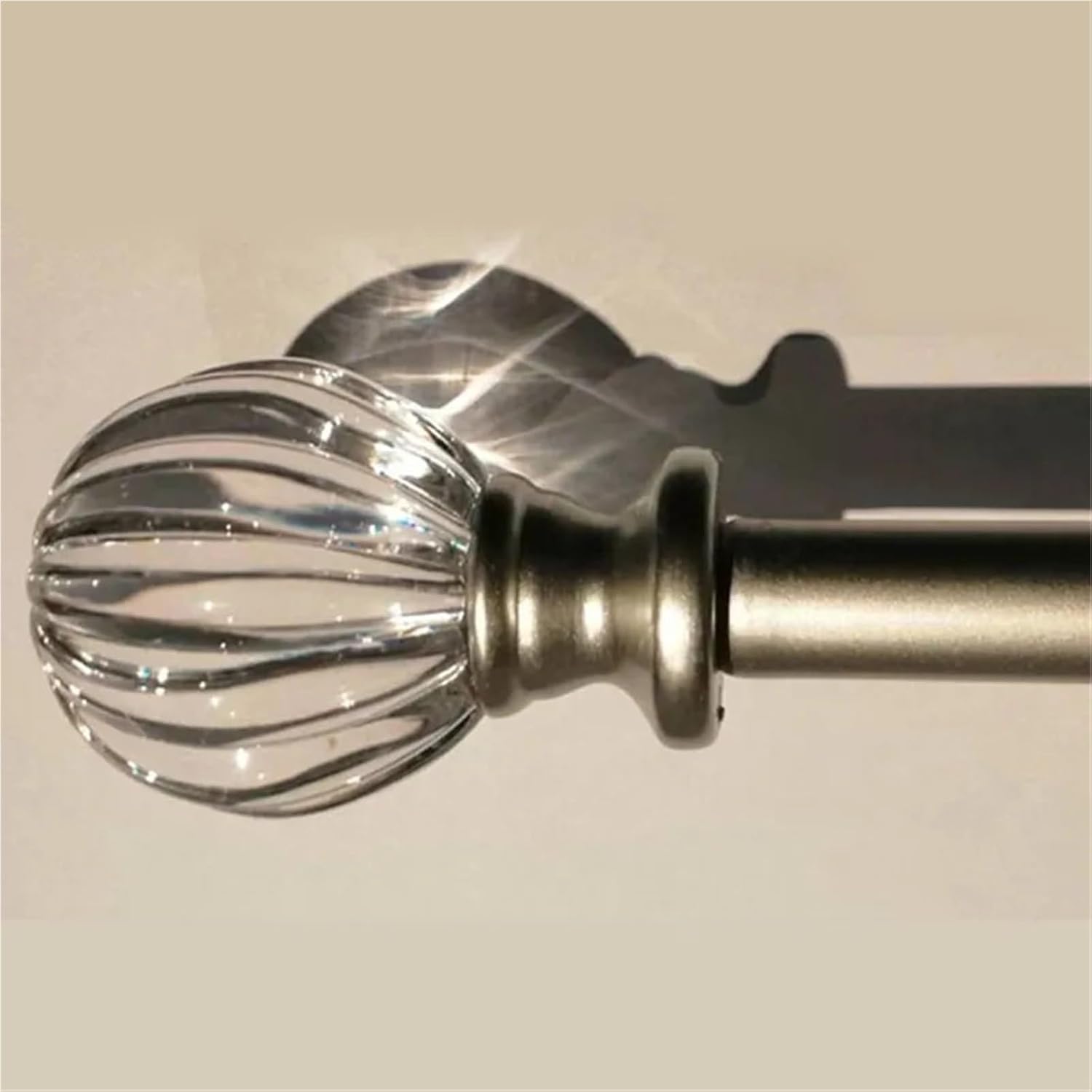 Curtain Rod Finials 4 Pcs Clear Ball Curtain Pole Finials Drapery Rod Finial Caps for 13-19mm Diameter Rods Pole