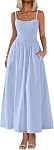 PRETTYGARDEN Women's Smocked Maxi Dresses 2026 Summer Beach Sundress Casual Spaghetti Strap Swing A Line Long Flowy Dress