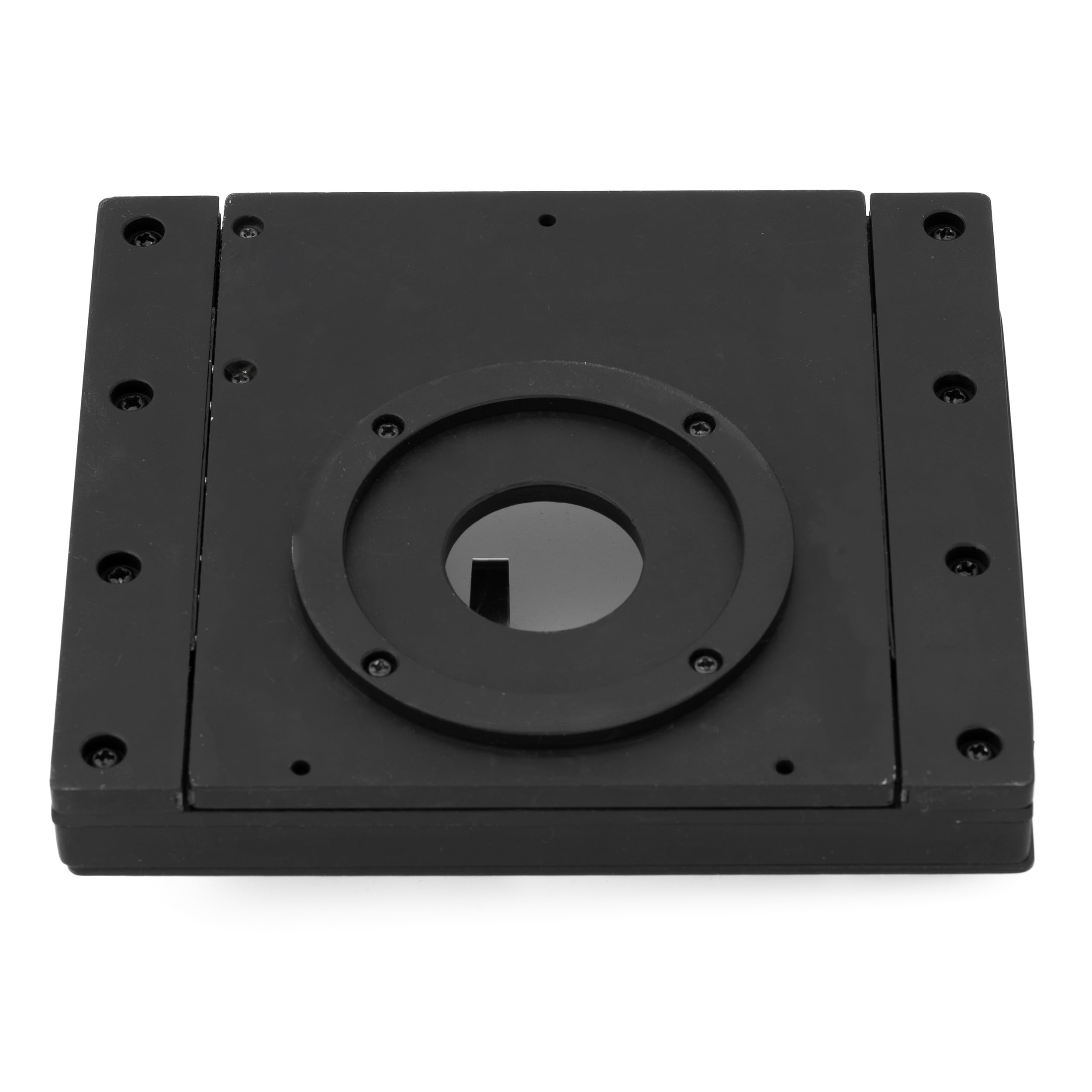 Bresser Kreuztisch für Stereomikroskope 95?mm mit Nonius X-Y Bewegung für präzise Objektpositionierung | Für 95 mm Objektplatten, Verfahrweg 165 x 65 mm, Nonius auf beiden Achsen, Glasplatte, koaxiale Einstellräder