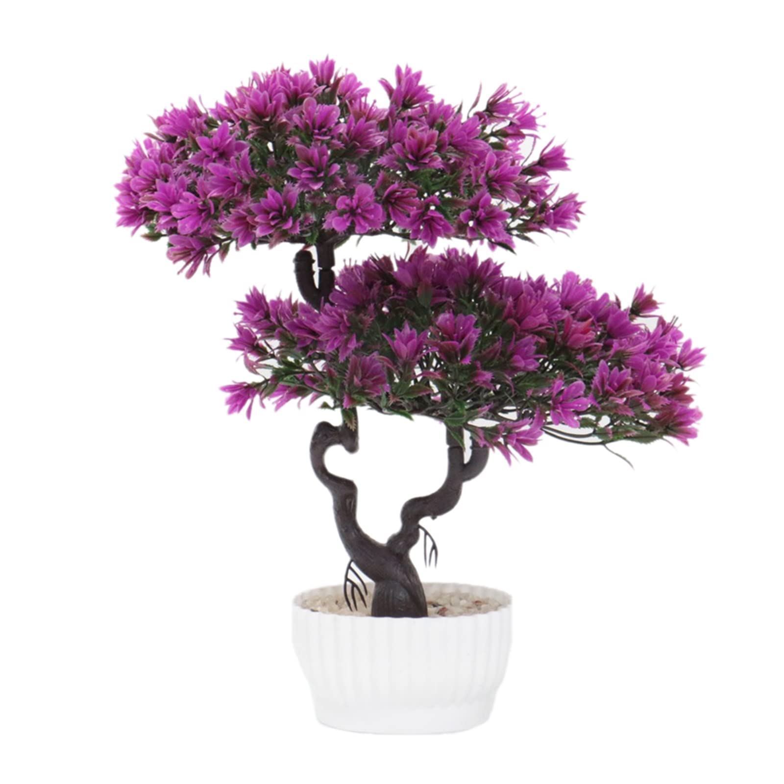 HCZKIUJY Artificial Plants Artificial Flower Plants Potted Ornament Welcome Pine Bonsai Desktop Fake Flower Decoration Plastic Flowers Decoration Fake Plants Decor (D)