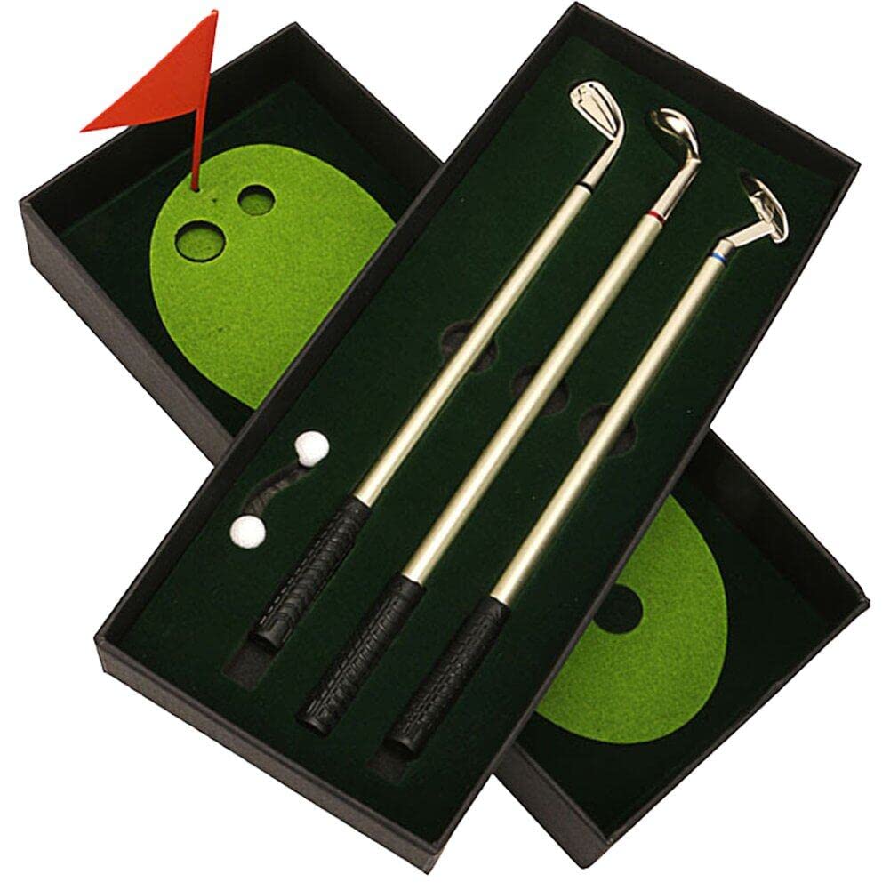 Danlai Green Golf Ballpoint Pen Set Mini Desktop Golf Ball Pen Gift Set Mini Golf Ballpoint Pen Stationery Decorations Writing Supplies
