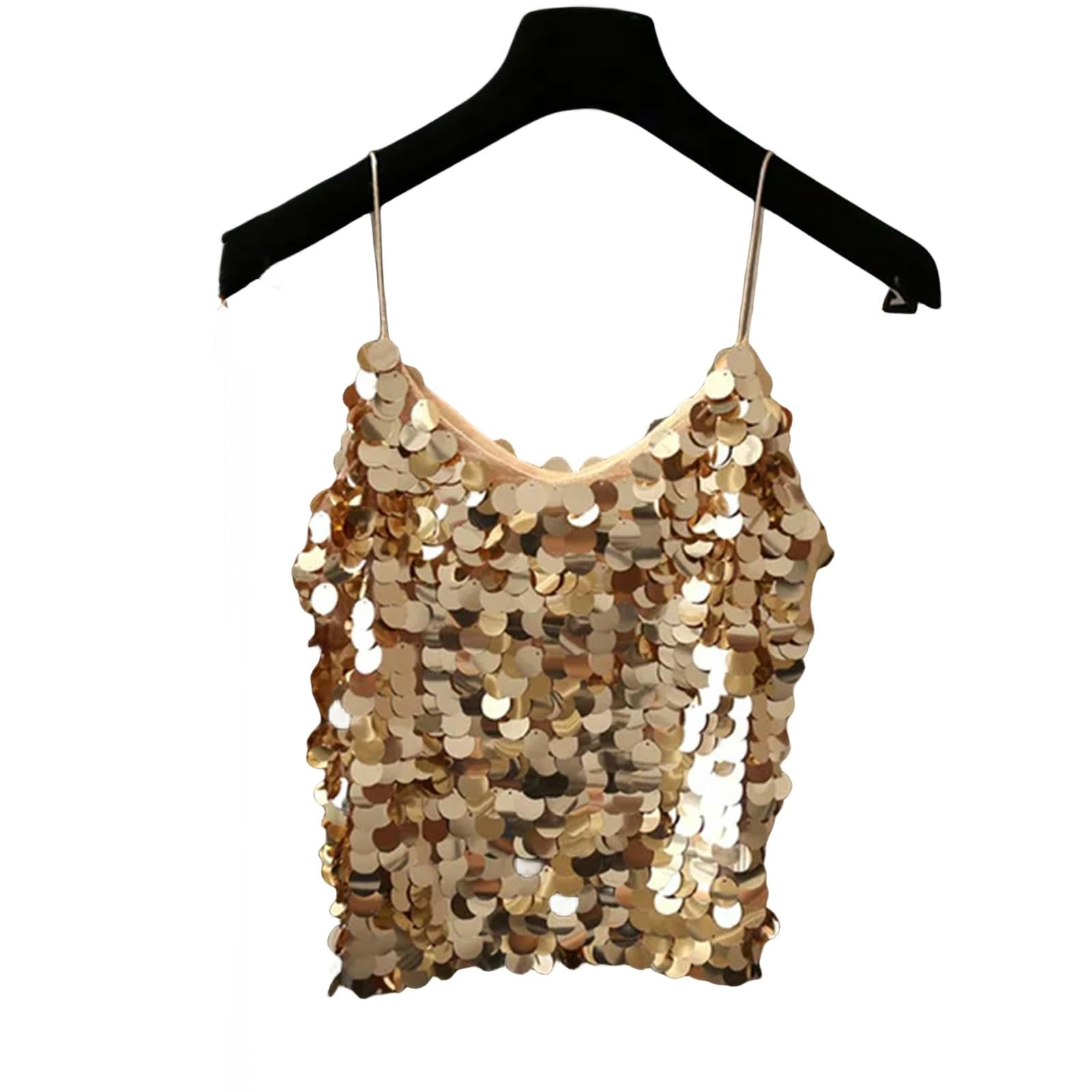débardeur Femme Femmes À Paillettes À Paillettes V Strap Camis Camis Sequines Sefformes Camise Camisole Gest