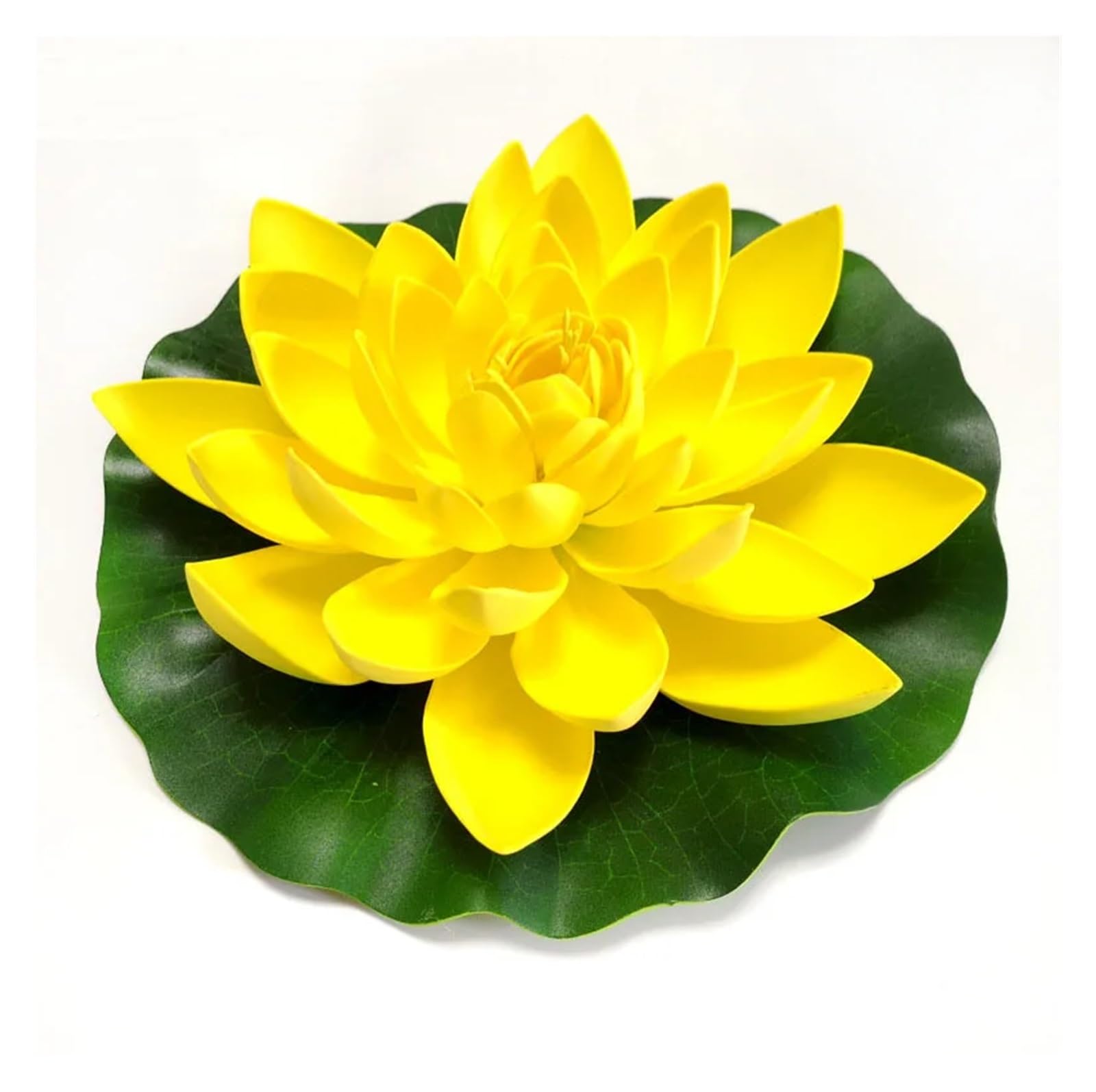 PBWERIGL Artificial Lotus Flower, Floating Artificial Lotus 10-60cm Water Lily(28cm Yellow)
