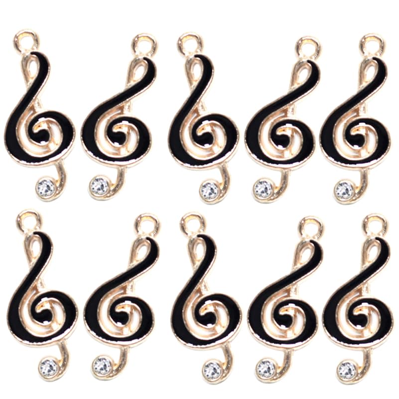 Design Unico E Funzionale: Il ciondolo nota musicale SHINEOFI, realizzato in lega di metallo resistente, offre un elemento distintivo ideale per creazioni di gioielli fai-da-te come collane, braccialetti e orecchini, ottimizzato per chi cerca note musicali decorazioni versatili e raffinate