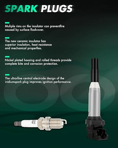 Miniatura 6 de SCITOO 6 bobinas de encendido UF592 con 6 bujías de iridio 128i 135i 335i 325i 328i 330i E60 M5 525xi 528i N54 X3 X5 X6 Z4 2003-2016