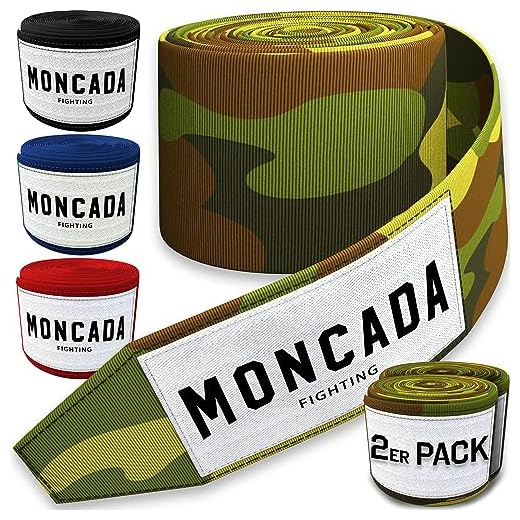 Moncada Fighting® [4m Boxbandagen mit Daumenschlaufe - Bandagen Boxen Halb elastische Boxing Gloves mit extra breitem Klettverschluss - Boxbandage Hand für Boxen, MMA, Kickboxen - Box Bandage Sport