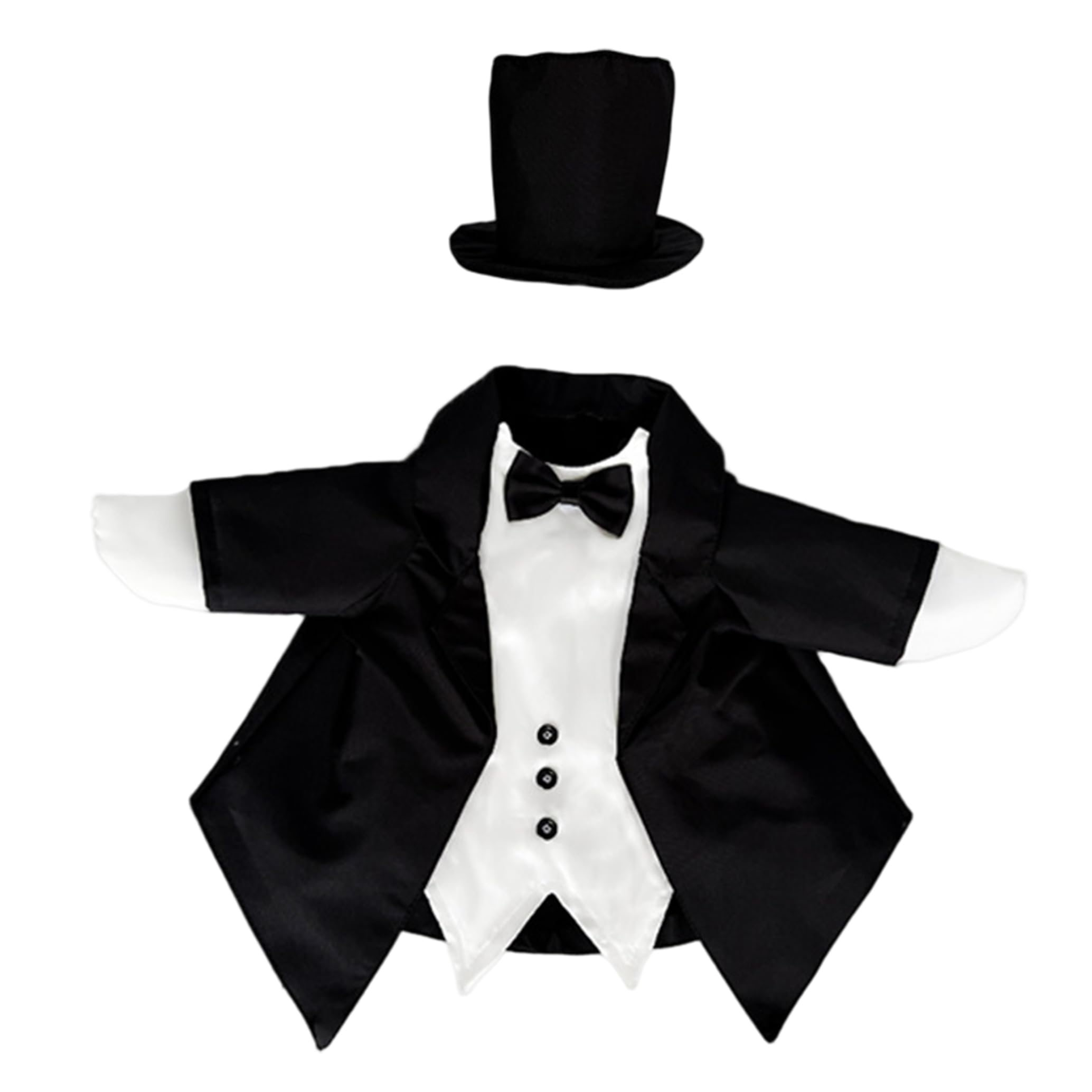 StaZamor Formal Geese Outfits Tuxedo & Top Hat Set, Black & White Goose Suit for Porch Wedding Decorations